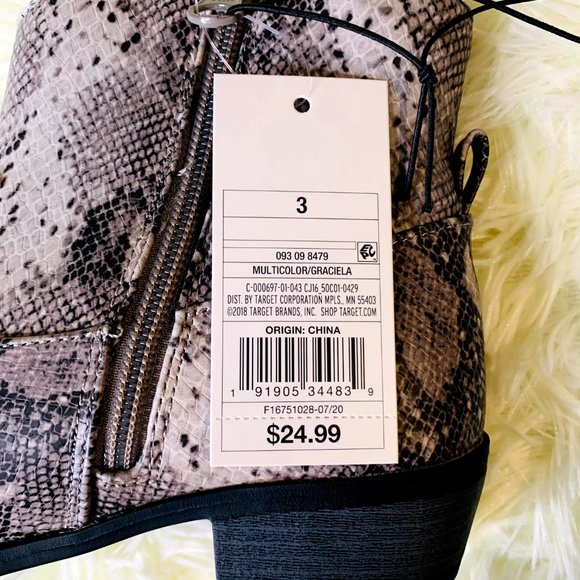 Cat & Jack Girls Snake Skin Boots NWT - Picture 4 of 5